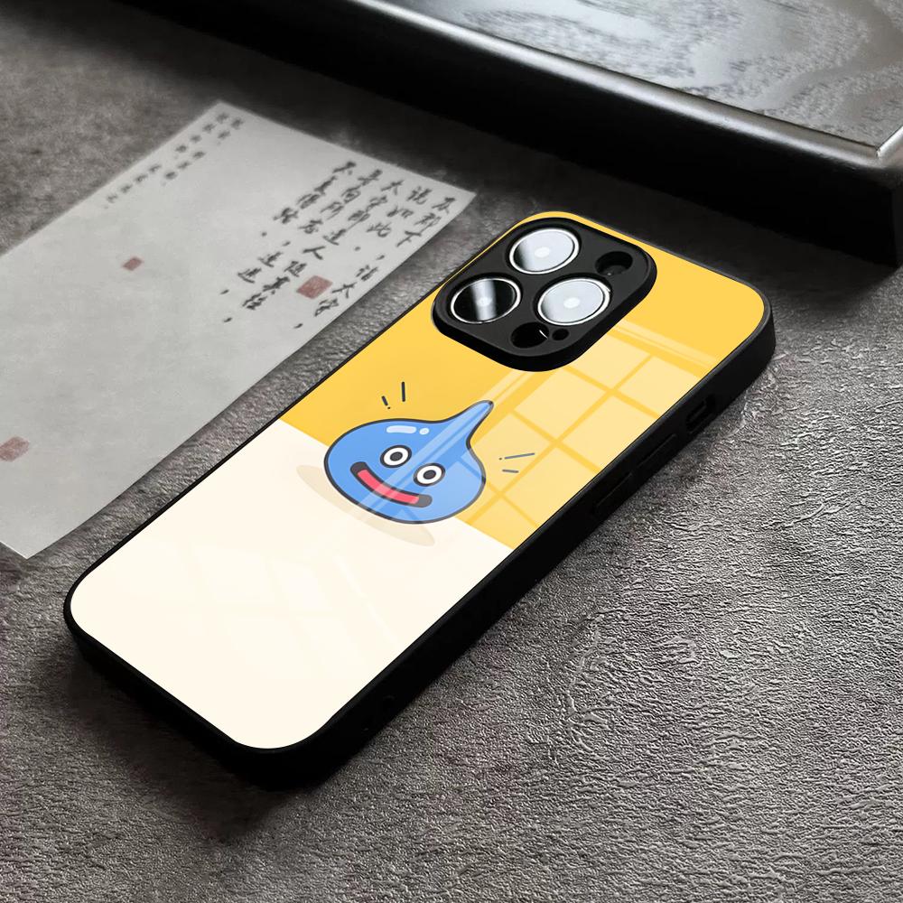 D-Dragon Quest Слайм Чехол для телефона Для iPhone 17 Pro Max 14 Pro 15 12 11 13 Mini X XR XS 16 Plus SE Стеклянная крышка