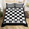 Шахматный пододеяльник в клетку «баффало» Шахматный постельный комплект Спортивные игры Покрывало Шахматная наволочка для одеяла с 2 наволочками