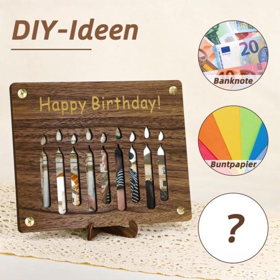 Wooden Money Holder Money Envelope with Hollow-out Pattern Cash Holder Wedding Cash Gift Holder for Christmas Birthday Graduation Festival