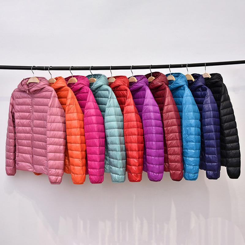 Women Casual Hooded 90% White Duck Down Jacket Coat Windproof Warm Autumn Winter S-5XL