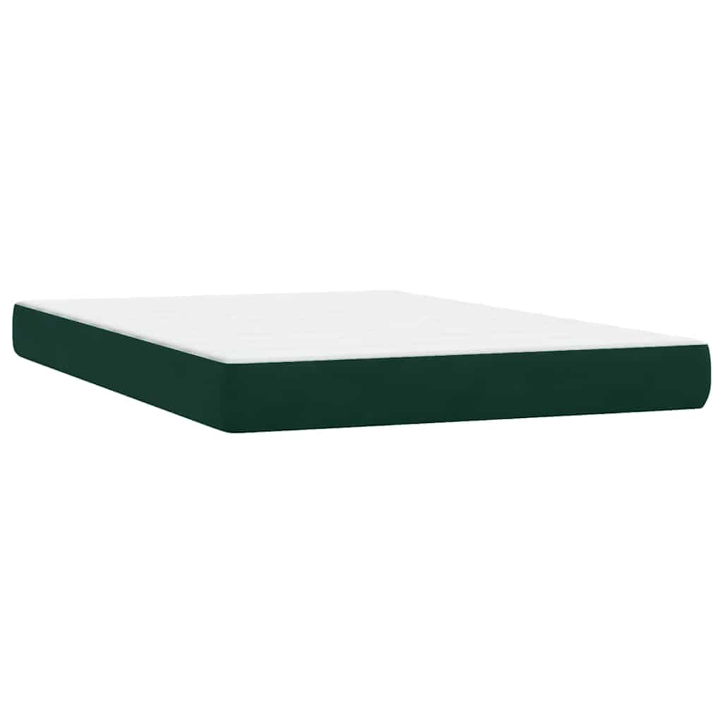 Box Spring Bed with Mattress Dark Green 160 x 220 cm Velvet