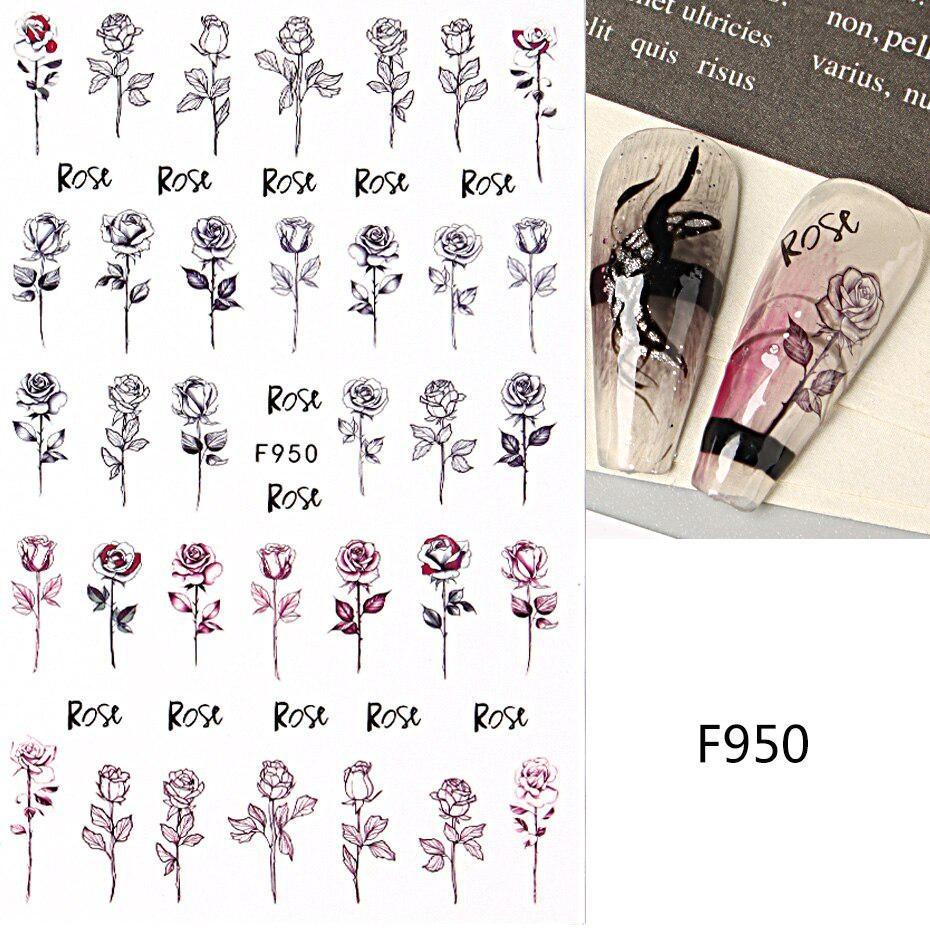 Cute Halloween Evil Nail Design Sticker Green Cartoon Skull Ghost Spooky 3D Punk Manicure Slider Decals DIY Nail Art