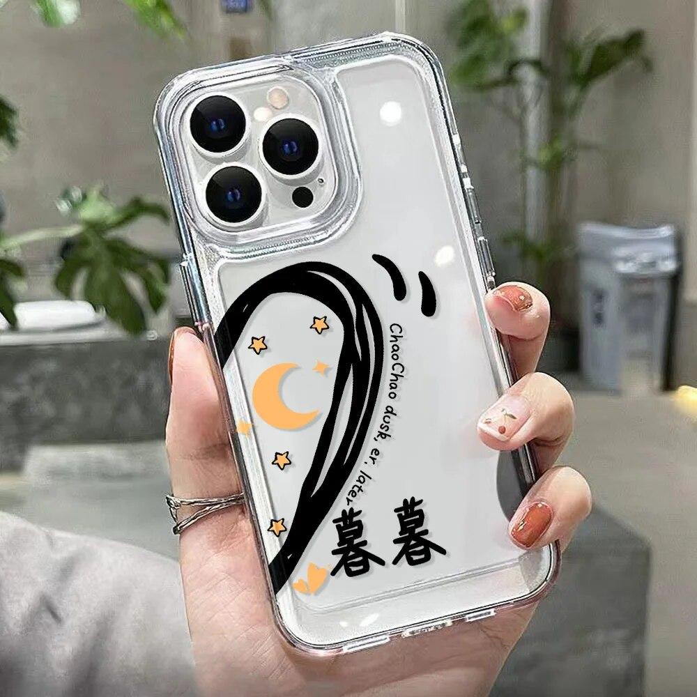 Чехол для телефона с рисунком милого кота для iPhone 13, чехол для iPhone 11, 14, 15 Pro 12 Pro Max X XR XS Max 7 8 Plus SE, силиконовый чехол-бампер