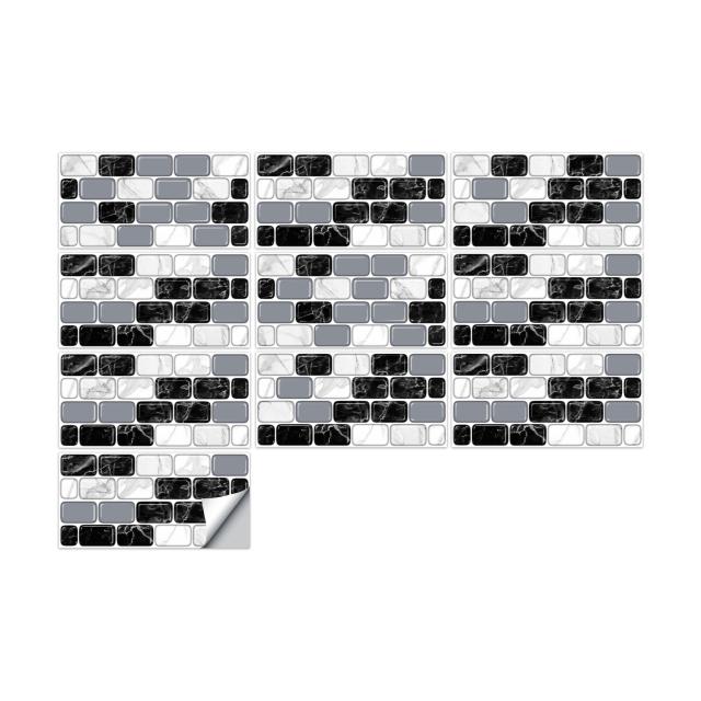 20x10 см современные водонепроницаемые 3D наклейки на плитку, виниловые самоклеящиеся наклейки на стену для дома, кухни, ванной комнаты, наклейки на пленку и палку, 10 листов