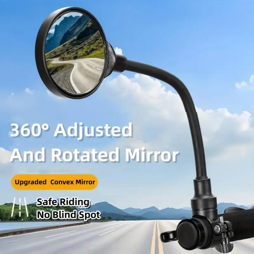 Bicycle Mirror Bike Handlebar Rearview Mirror Rotatable and Adjustable Wide Angle Rear View Shockproof Convex Mirror Universal