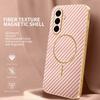 For Samsung Galaxy A56 5G Phone Case Carbon Fiber Textured Electroplated TPU Back Cover