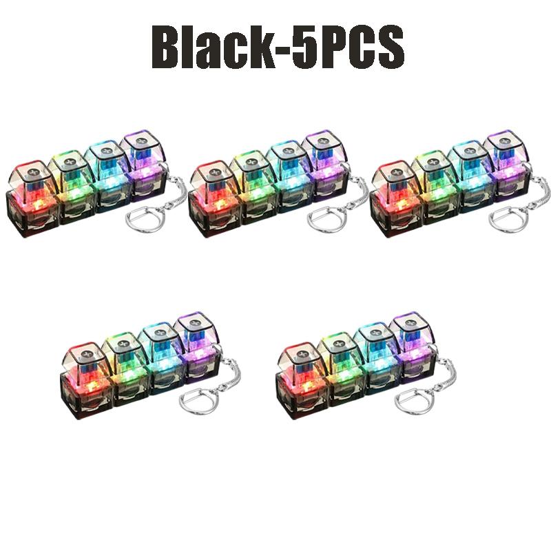 Led Light-Up Keychain Keyboard Clickable Button Fidget Toy For Stress Anxiety Relief Portable Desk Accessory Office Decor Gift