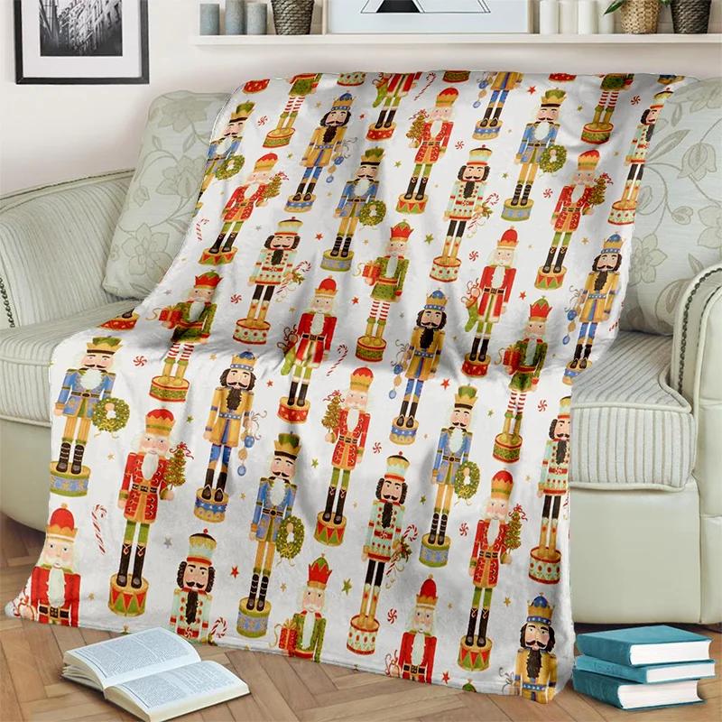 Одеяло с рисунком рождественской елки «Щелкунчик», мягкое одеяло для дома, спальни, кровати, дивана, пикника, путешествия, офиса, детское одеяло