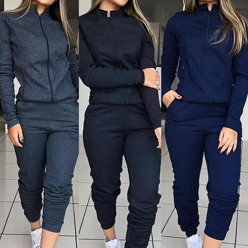 Autumn Spring Two-piece Set Women's Street Snap Recreational Outfit Two-piece Outfit Sports Set