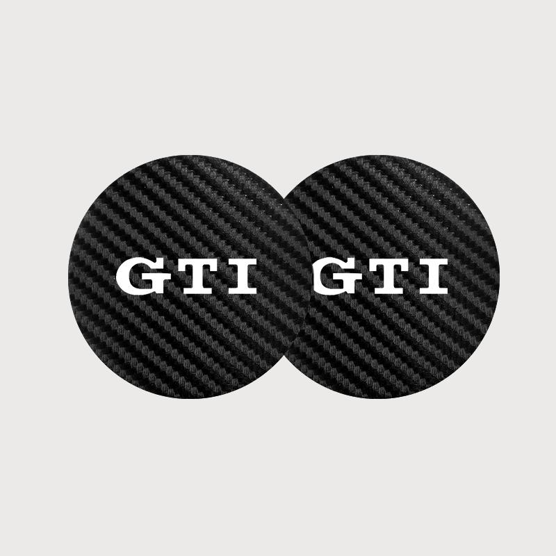 For VW 2Pcs Car Interior Leather Coaster Anti-noise Water Cup Pad For VW Golf Polo Tiguan Touran Jetta Passat CC T5 GTI Magotan T-Cross