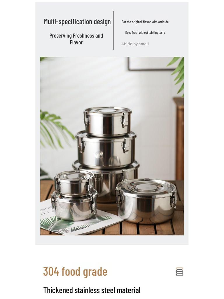 Набор корейских ланч-боксов бенто из нержавеющей стали 304 с защитой от протекания - 3 контейнера для сохранения свежести