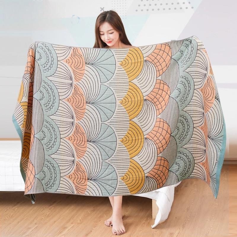 70 X 140см Банное полотенце из чистой хлопковой марли с принтом, четырехслойное хлопковое дышащее полотенце, мягкое, впитывающее, большое банное полотенце, 1 шт.