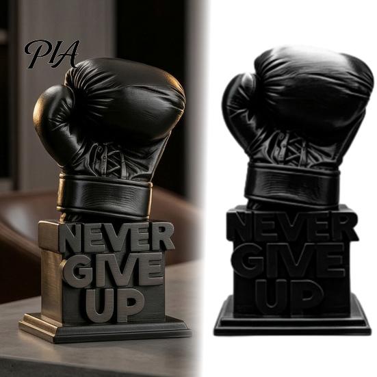 Boxing Glove Desk Decor 3D Printed Figurine, Never Give Up Inspirational Motivational Durable PLA Sculpture Statue, Resin Encouragement for