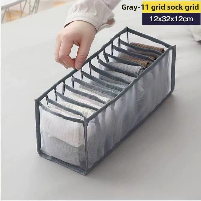 Storage Set, Mesh Divided Underwear Storage Box, Wardrobe Drawer Storage Artifact, Sorting Bag, Socks, Underwear Multi Grid Storage