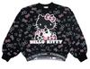 Sweatshirt Kitty Allover Pattern Girls Black [Sanrio]