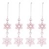 Set of 4 Snowflake Ornament Portable Accessory for Christmas Tree Hanging Decorations Sturdy Acrylic Festival Charm