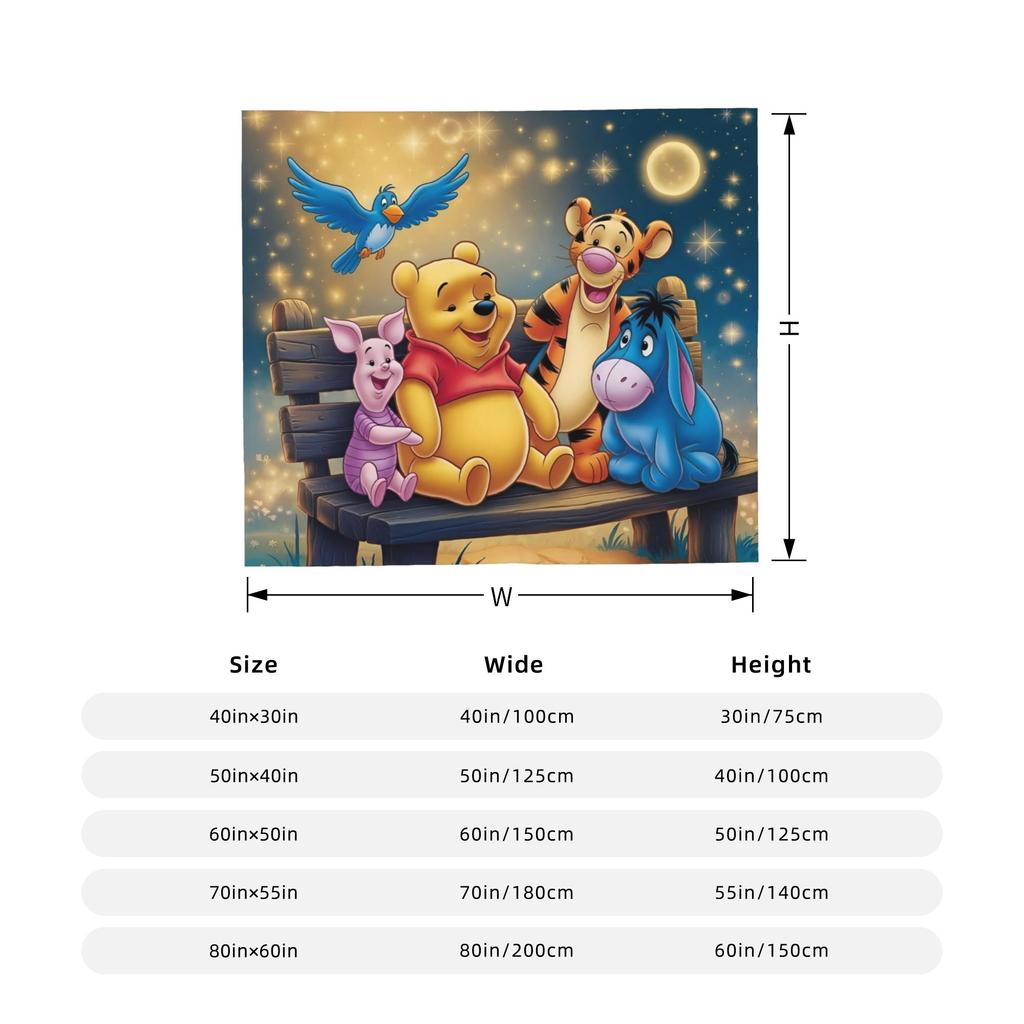 Tigger Blanket Fleece Winnie The Pooh Ultra-Soft Throw Blanket for Bedroom Sofa Bedspread