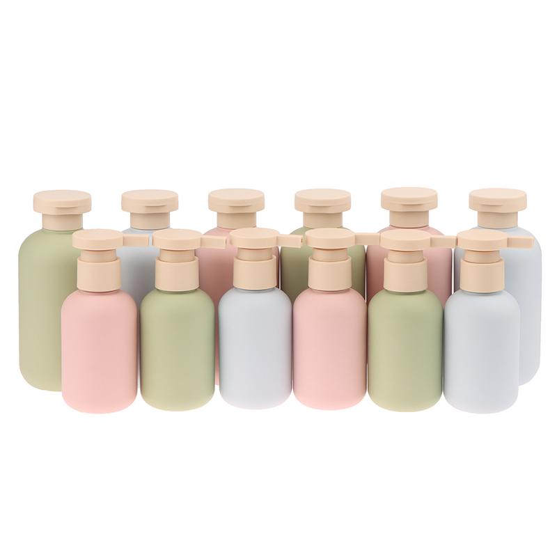 2 шт. 100/200 мл Синий Зеленый Розовый Пустой Пластиковый Флакон с Дозатором для Лосьона Шампуня Флакон с Крышкой Флип Косметические Контейнеры Многоразовые Флаконы