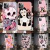 Розовый Череп Кошки Колдунья Ведьма Мягкий Чехол Для Телефона Для IPhone 11 17 Air 16E 16 Pro Max 15 + 14 Plus 13 Mini 12 Apple 7 SE 8 Fundas C