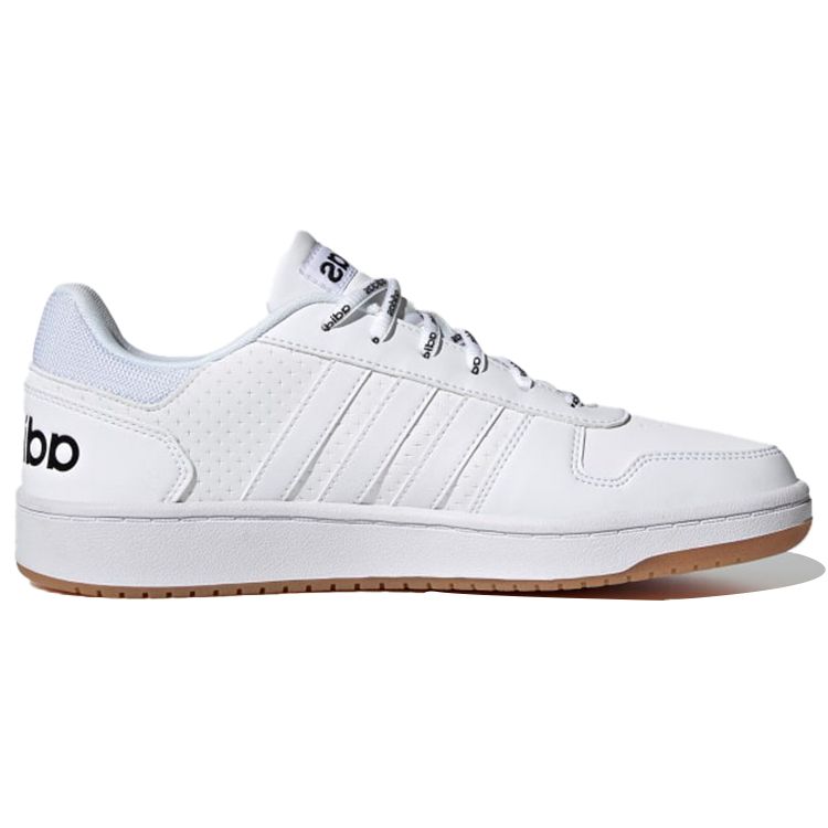 Adidas Neo Hoops 2.0 Synthetic Leather Retro Slip-Resistant Shock-Absorbing Durable Lightweight Low-Top Skate Shoes Unisex Sneakers White Blue FY8630
