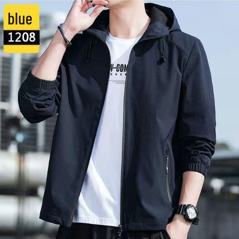 Мужская демисезонная куртка-ветровка для активного отдыха - Дышащая, быстросохнущая, эластичная, свободного кроя куртка с капюшоном для повседневной носки