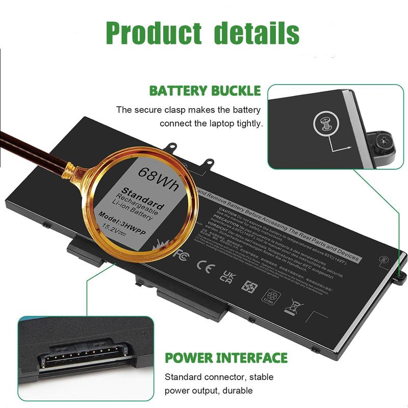 SKOWER 68Wh 3HWPP Battery For Dell Inspiron 17 7706 2 in 1 Latitude 14 5401 5410 5411 15 5501 5510 5511 Precision 3541 3551