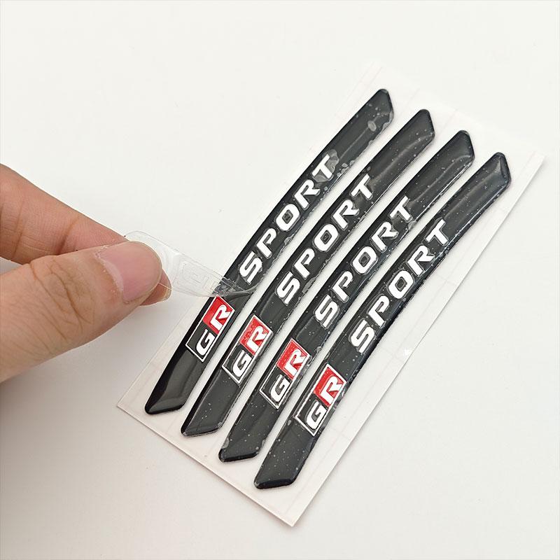 4Pcs/set Aluminium GR Sport Logo Car Wheel Sticker for Toyota Yaris CH R RAV4 Corolla Hilux GR Gazoo Racing Decals Accessories