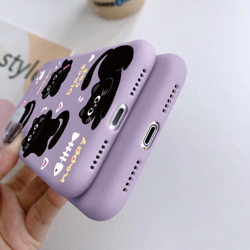 Мягкий силиконовый чехол Cat для Xiaomi Redmi Note 13 Pro 13C 14T Poco C65 Samsung A55 A35 M35 S24 Plus Huawei Honor 200 Lite iPhone Realme противоударный чехол