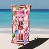 Пляжное полотенце из аниме Shugo Chara, Хинамори Аму, Девочка, Полностью розовое, Детские полотенца для душа и путешествий, Ванная комната, Мультяшное, Милый декор для комнаты, Ванна