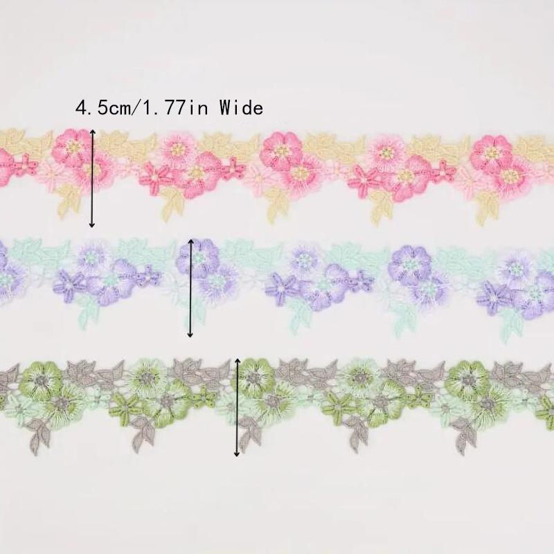 1 ярд розового фиолетового зеленого флуоресцентного розового венецианского кружева, различные юбки, бюстгальтеры, аксессуары для одежды, ширина 4,5 см