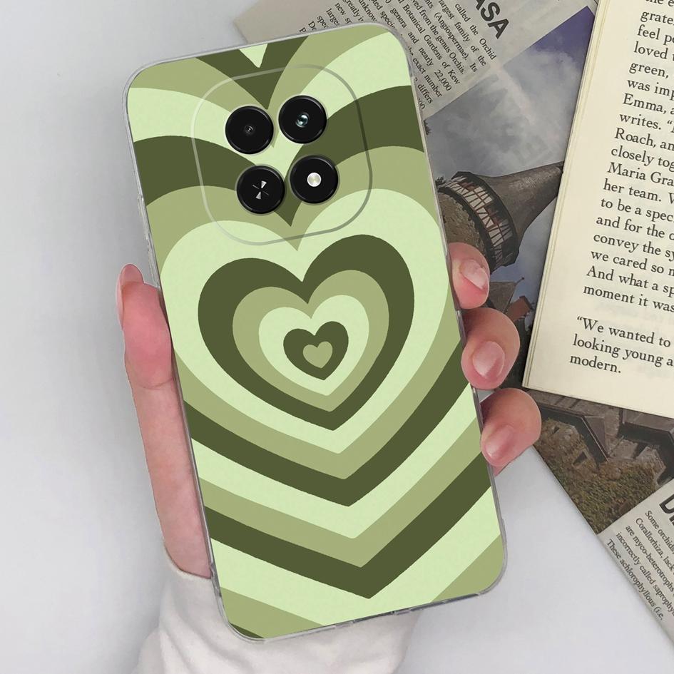 Чехол для Oppo A3 A40 A60 Note 60 Realme 12 C63 V60 прозрачный TPU силиконовый чехол Love Heart милый медведь высокое качество защитный чехол для OPPO противоскользящий чехол