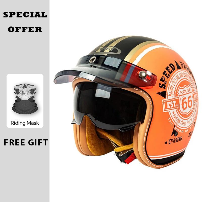 Jet Helmet Men Women Open Face Motorcycle Helmets DOT Approved Capacete De Moto ABS Material Moto Equipments ECE Certified