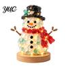 Led Lighted Christmas Decor Sea Glass DIY Craft Kit, LED Xmas Tabletop Ornament Making Homemade Holiday Decorations Set, Santa Snowman Gingerbread Man