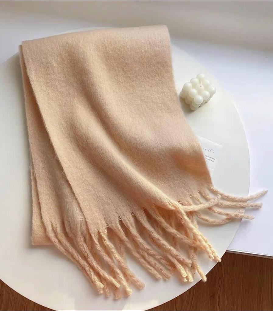 Korean-Style Plaid Cashmere-Inspired Scarf: Warm, Versatile Winter Shawl for Women