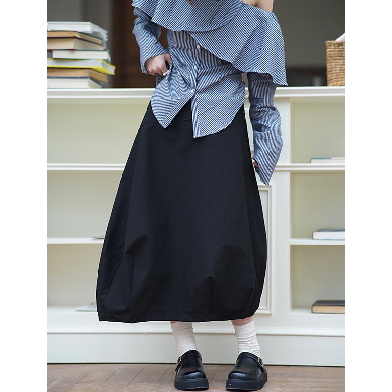 Orange Zhi Korean Style High Waist Floral Puffy Skirt 3015