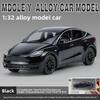 Металлическая модель автомобиля Tesla Model Y Коллекционная игрушка со звуком и светом Для любителей автомобилей