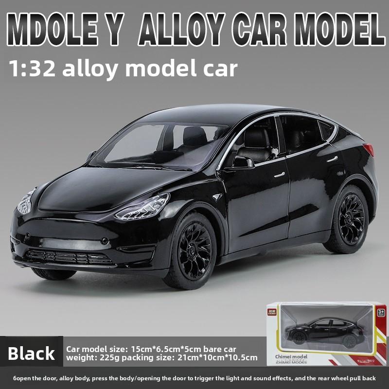 Металлическая модель автомобиля Tesla Model Y Коллекционная игрушка со звуком и светом Для любителей автомобилей