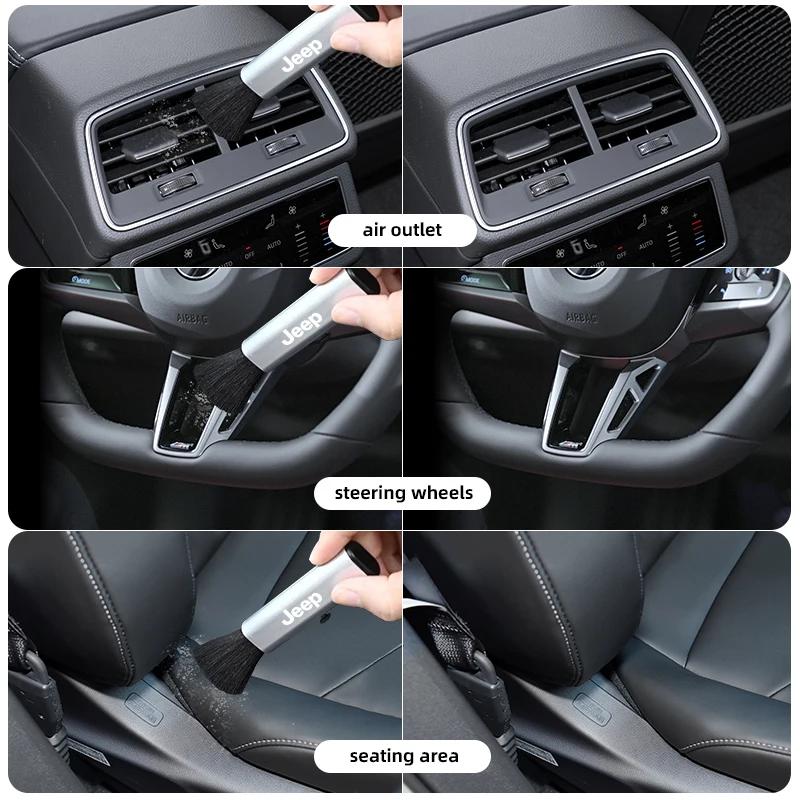 For Jeep Car Air Vent Cleaning Brush Auto Interior Dust Removal Tool Towel For Jeep Renegade Wagoneer Avenger Recon Wrangler