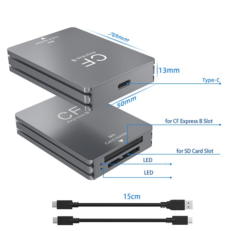 USB C Картридер Type C на CF Express B SD Смарт-карты для ПК Ноутбука Адаптер для Записи Карт Передачи Данных для Compact Flash