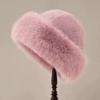 Women's Winter Beret Fashion Versatile Thickened Warm Faux Fox Fur Mink Velvet Mongolian Hat