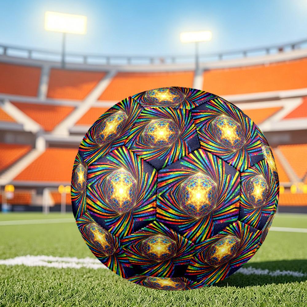 1pc Colorful Kaleidoscope Themed Soccer Ball, Size 5, Lightweight PVC Material, Outdoor Training Soccer Ball Gift. q62265