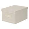 Large Canvas Storage Box with Lid Stacking Organizer Seasonal Items Toys Clothes Home Dorm Folding Storage Solution