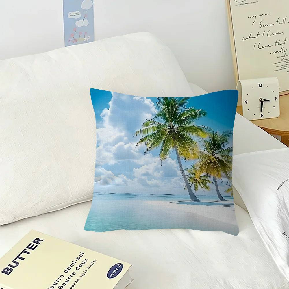 Serene Seaside Scenes Personalized picture text home decorative pillows Household Gifts xcm