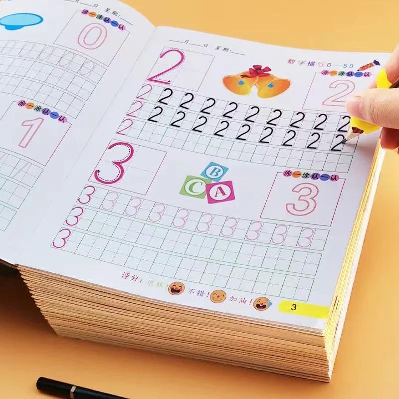32 Pages Writing Learning Alphabet Math Numbers For Kids Children's kindergarten Exercises Calligraphy Practice Books