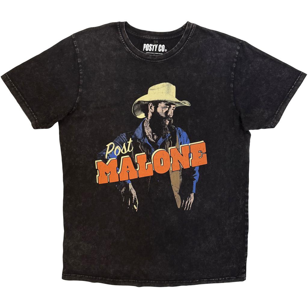 Post Malone Cowboy Stone Wash T Shirt (Black)