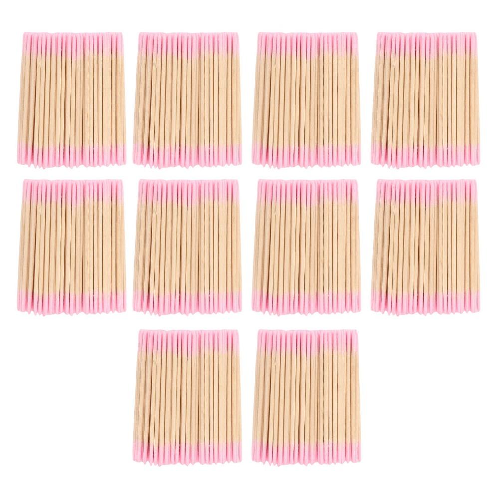 10 Bags Wooden Stick Body Double Pointed Cotton Swabs Eyeliner & Cosmetic Touch-Up Work