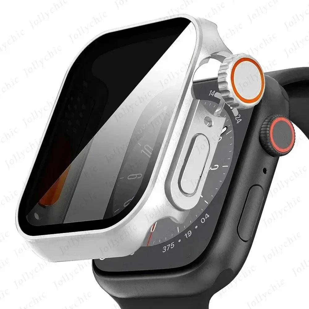 Чехол для часов Watch Series 9/8/7/6/5/4 SE 44 45 41 40 мм с закаленным стеклом Ultra Privacy