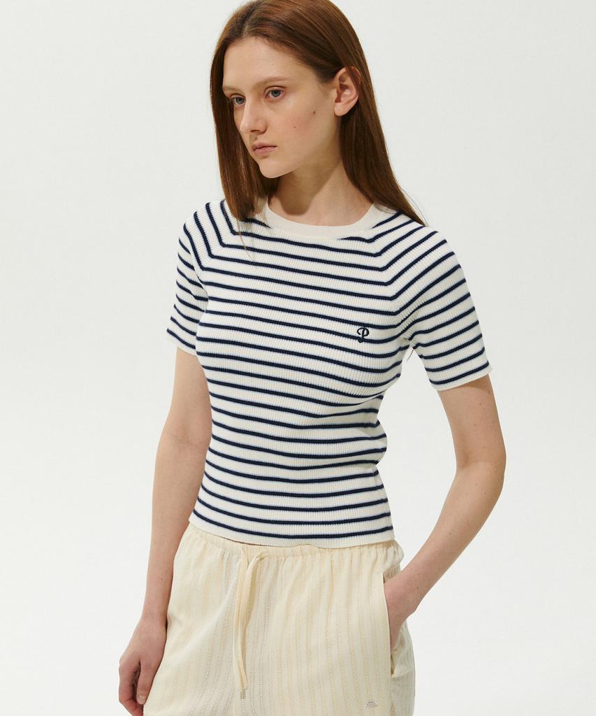 PLAC WOMEN Striped Ribbed Half Knit 2 Colors