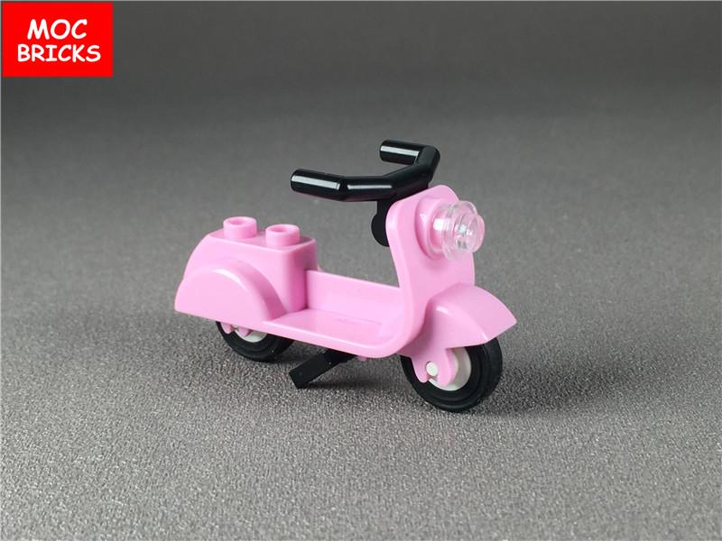 MOC Кубики Самокат с подставкой Мотоцикл Угловой руль Сборка Строительные блоки совместимы с 15396c01 Игрушки подарки для детей