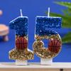 Birthday Candle Number 0-9 Red Blue Cake Candle with Red Basketball,Birthday Party Kids Adults Anniversary Celebrations Supplies